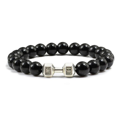 Dumbbell Charm Bead Bracelet