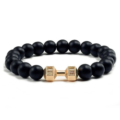 Dumbbell Charm Bead Bracelet