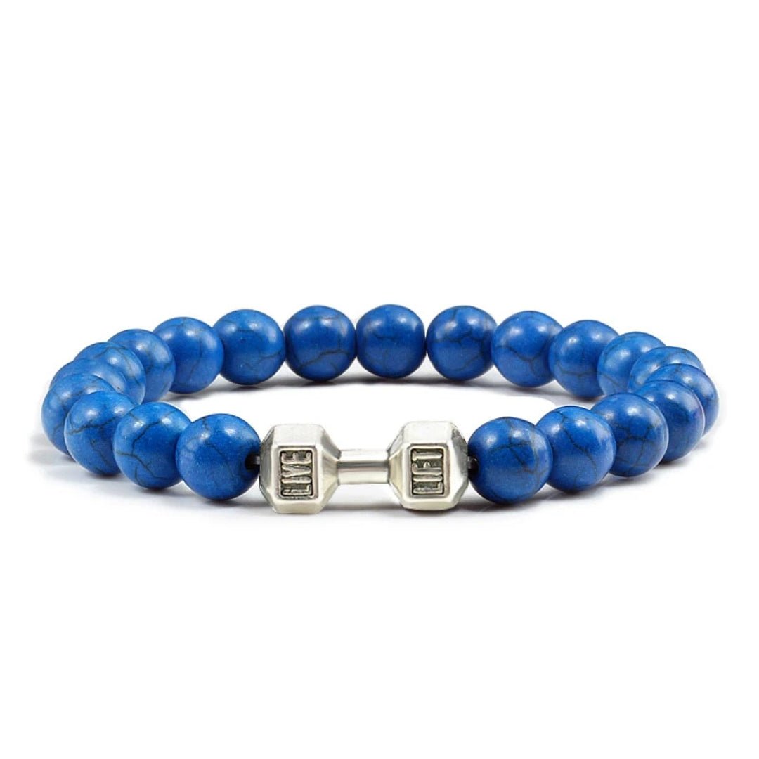 Dumbbell Charm Bead Bracelet