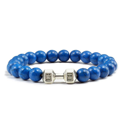 Dumbbell Charm Bead Bracelet