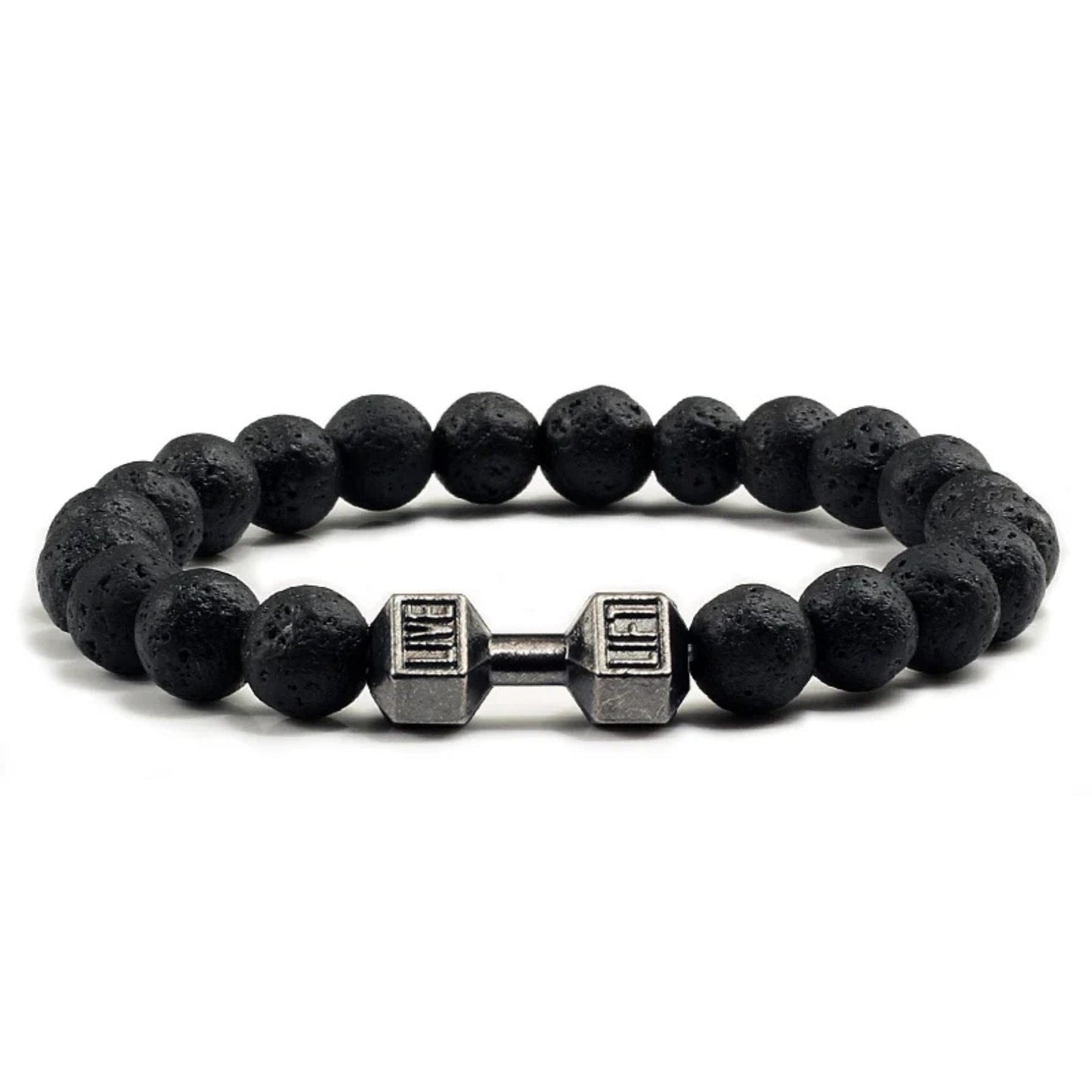 Dumbbell Charm Bead Bracelet