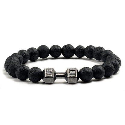 Dumbbell Charm Bead Bracelet