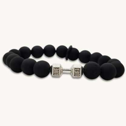 Dumbbell Charm Bead Bracelet