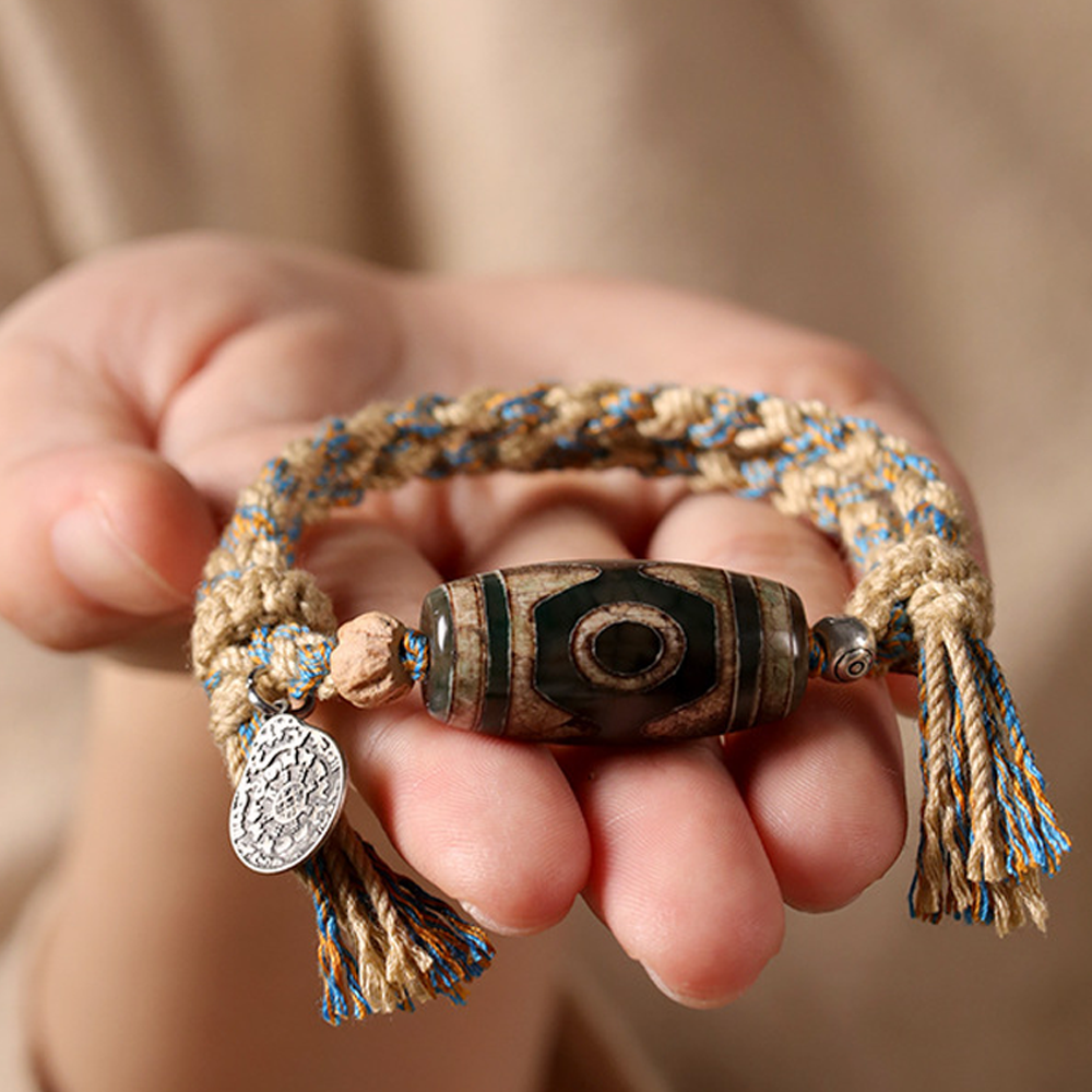 Divine Protection & Prosperity Tibetan Dzi Bracelet