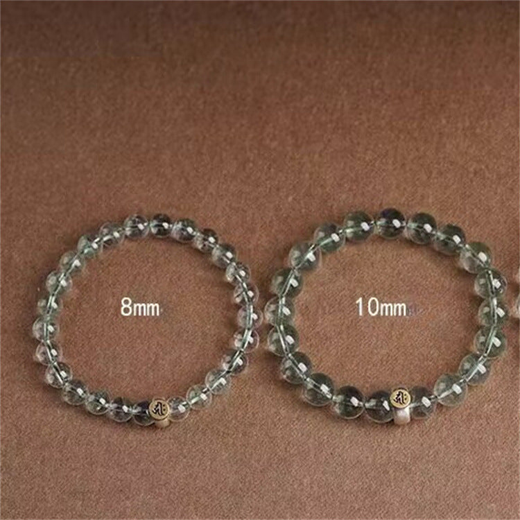 Natural Green Ghost Bracelet 925 Silver Bead Crystal Bracelet - Touch Bling