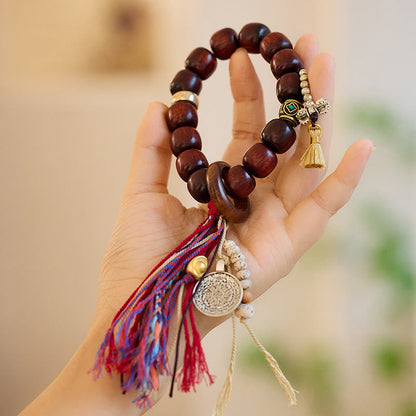 Pulsera tibetana de Rudraksha Bodhi con piedras de Buda y semillas de Bodhi.