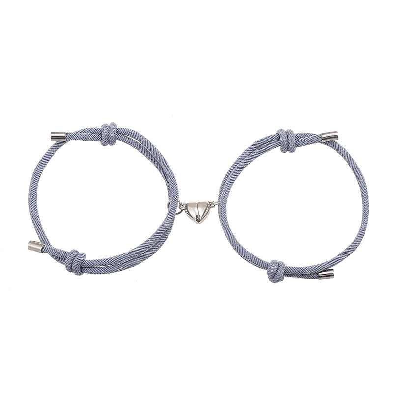 2Pcs Love Magnetic Couple String Strength Bracelet - Touch Bling