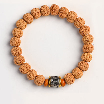 Buddha-Steine ​​Tibet Rudraksha Bodhi Samen Reichtum Glücksbringer Armband