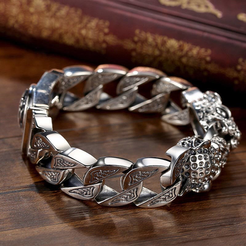 Pulsera de cadena de equilibrio curativa con diseño de leopardo y piedras de Buda