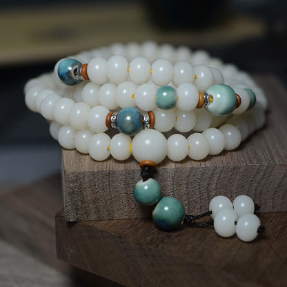 Buddha-Steine, 108 Mala-Perlen, Bodhi-Samen, hält böse Geister fern, beruhigt Armband