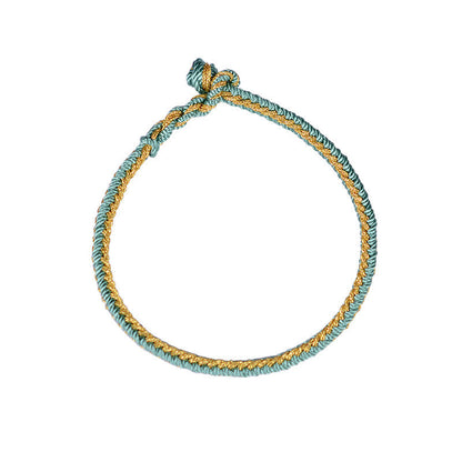 Pulsera de nudo de la paz de ocho hilos hecha a mano con cuerda bicolor de piedras de Buda