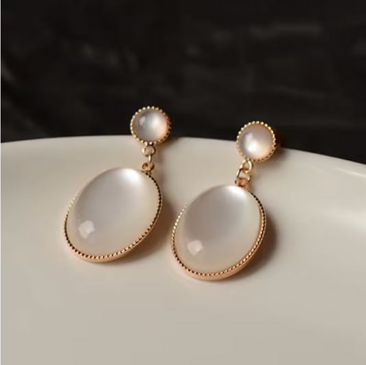 Moonlight Cat's Eye Stone Earrings