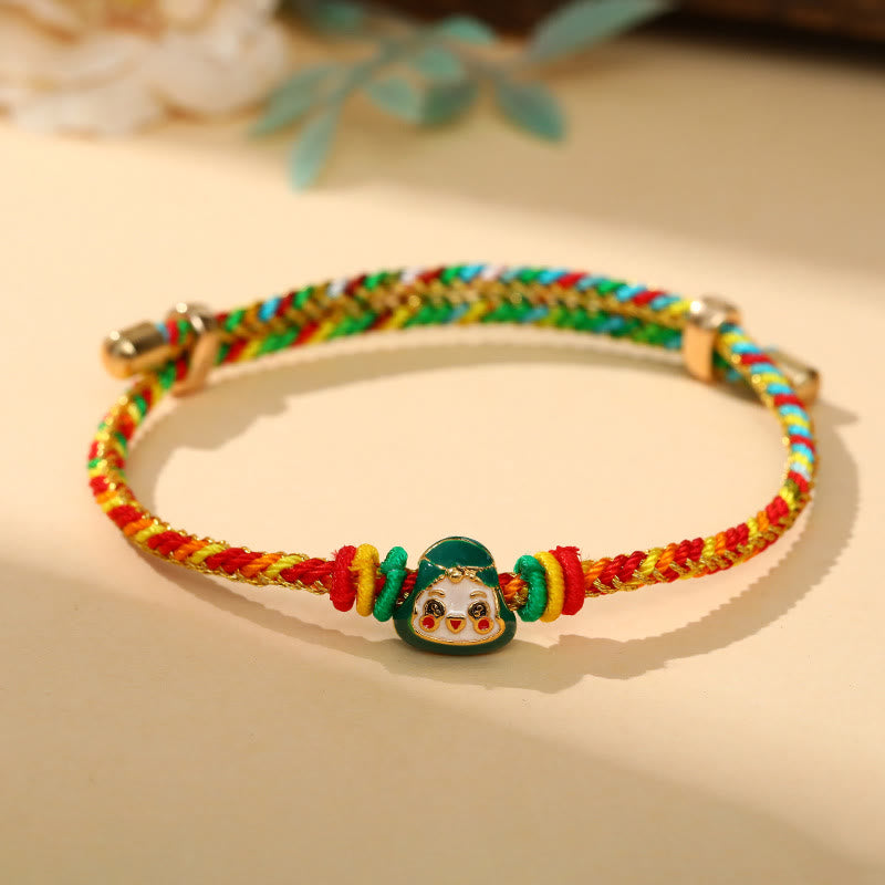 Buddha Steine ​​Bunte Seil Zongzi Muster Glück Handgemachte Kind Erwachsene Armband