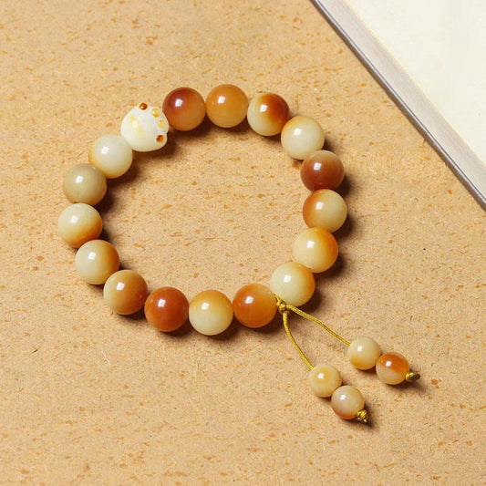 Pulsera de piedra de Buda con semillas naturales de Bodhi y garras de pata, sabiduría y paz 