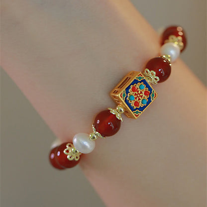 Buddha Stones Armband mit roter Achatperle, Selbstvertrauen und Selbstakzeptanz 