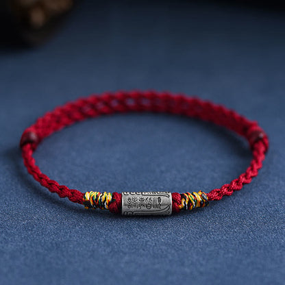 Pulsera tobillera de protección y fuerza con diseño "Todo va bien" de Buddha Stones, hecha a mano en plata de ley 925. 