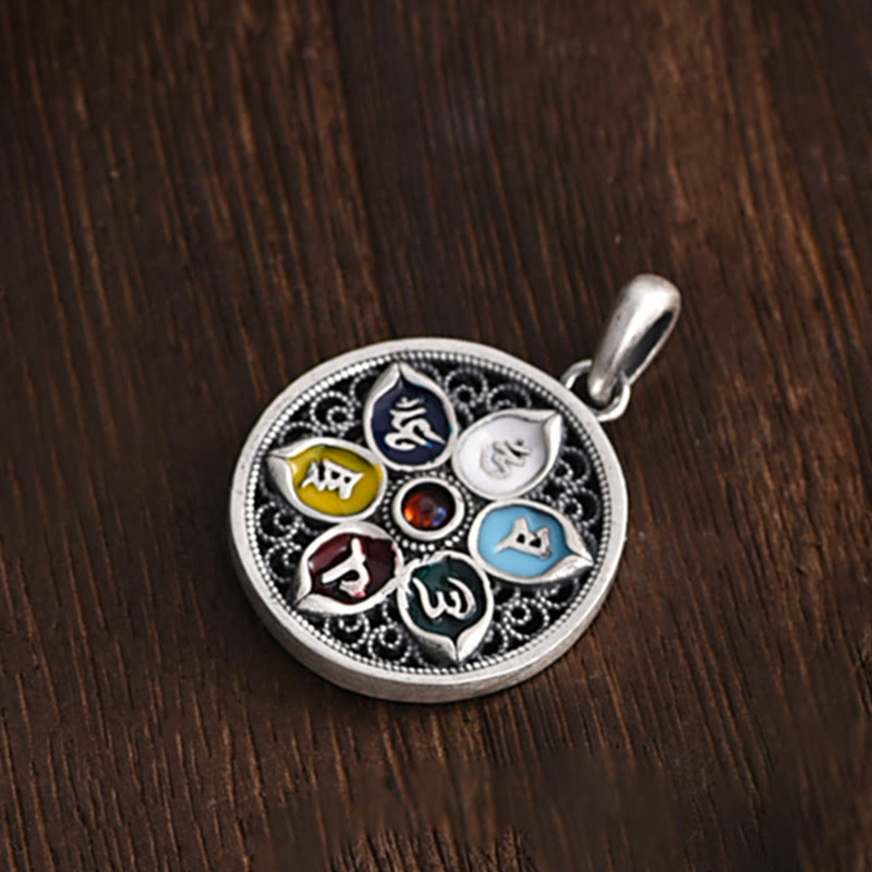 Buddha Stones Tibetan Om Mani Padme Hum Purity Necklace Pendant