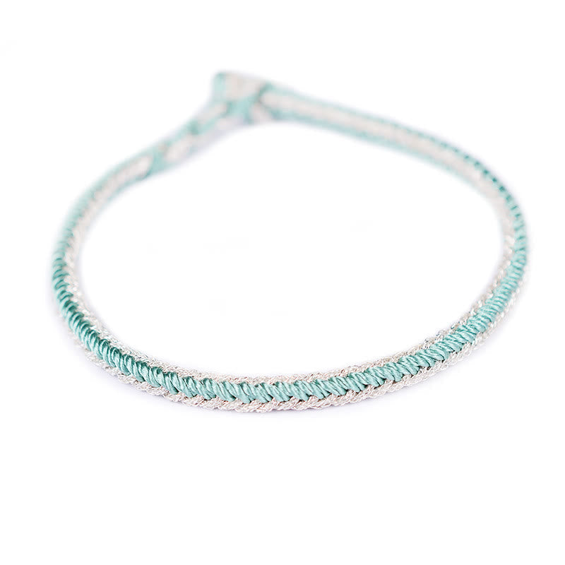 Pulsera de nudo de la paz de ocho hilos hecha a mano con cuerda bicolor de piedras de Buda