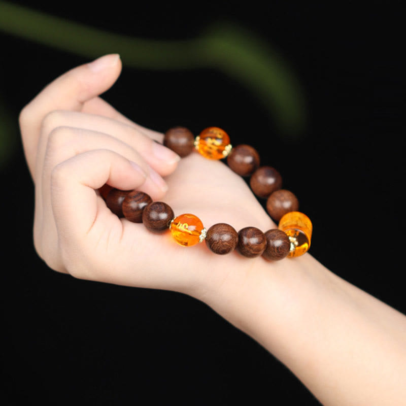 Buddha-Steine, natürliches Phoebe Zhennan-Holz, Om Mani Padme Hum, Gott des Reichtums, Kristall-Schutzarmband