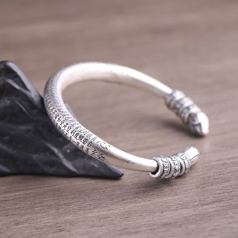 Pulsera de plata de ley 999 con piedras de Buda, corazón, Sutra, Om Mani Padme Hum, paz y pureza grabadas