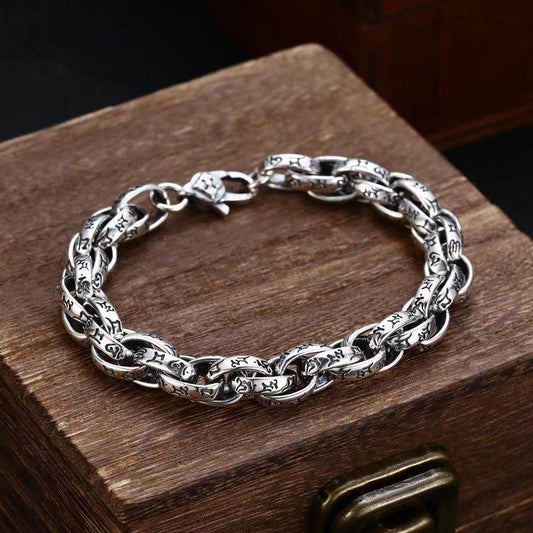 Pulsera creativa con amuleto tibetano Om Mani Padme Hum tallado con piedras de Buda 
