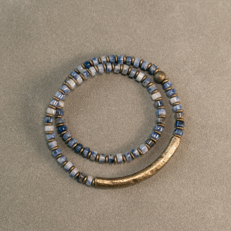 Buddha Stones Sodalite Picture Jasper Green Point Stone Harmony Wisdom Bracelet - Touch Bling