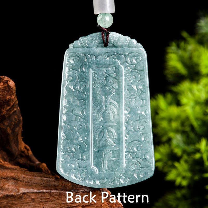 Collar con colgante de jade con piedras de Buda, año del dragón, zodiaco chino, dragón que viaja por el mundo. 