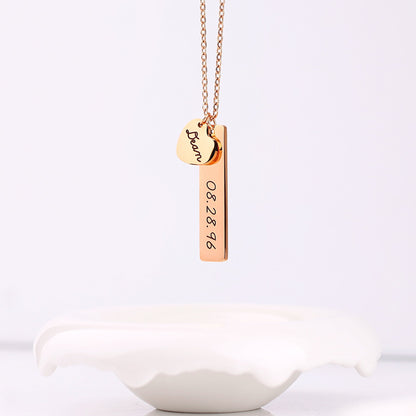 Engraved Heart Pendant Necklace • Best Friend Gift