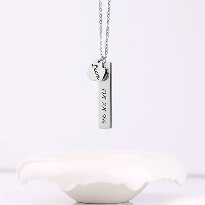 Engraved Heart Pendant Necklace • Best Friend Gift