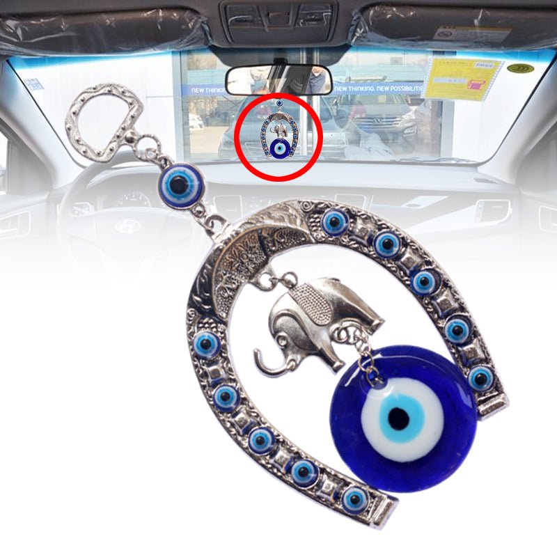 Evil Eye Horseshoe Elephant Charm