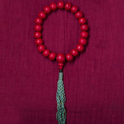 Mala de muñeca de madera de Abelia Biflora con piedras de Buda que aleja los malos espíritus