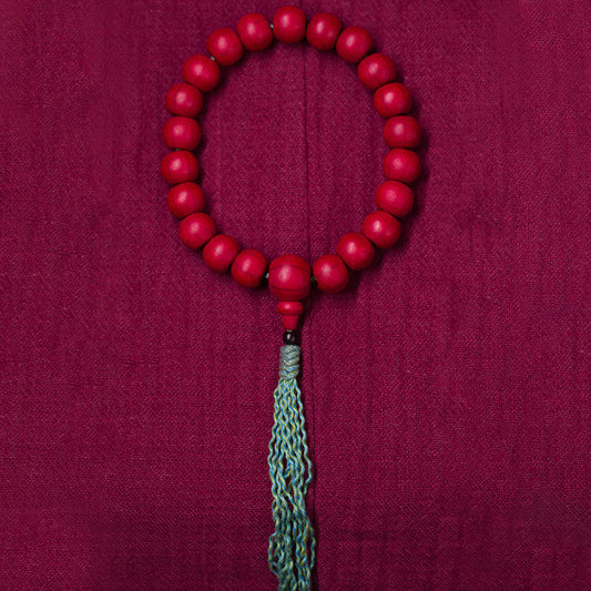 Mala de muñeca de madera de Abelia Biflora con piedras de Buda que aleja los malos espíritus