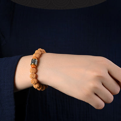 Buddha-Steine ​​Tibet Rudraksha Bodhi Samen Reichtum Glücksbringer Armband