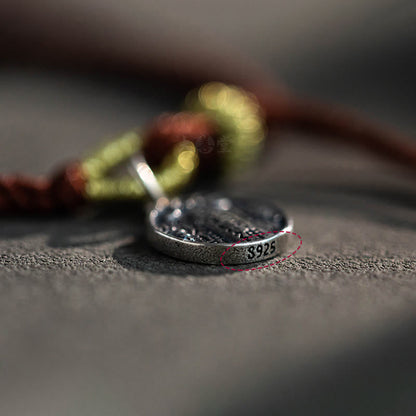 Pulsera trenzada de plata de ley 925 con cinco direcciones, dioses de la riqueza y la protección de la suerte, hecha a mano con piedras de Buda 