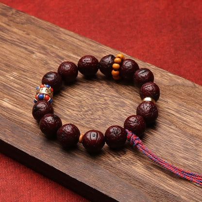 Pulsera de borlas con cuentas de semillas Bodhi y piedras de Buda que transmiten paz y calma