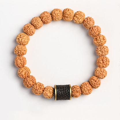 Buddha-Steine ​​Tibet Rudraksha Bodhi Samen Reichtum Glücksbringer Armband