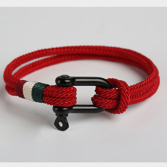 Pulsera de acero inoxidable con hebilla de la suerte y diseño simple de piedras de Buda