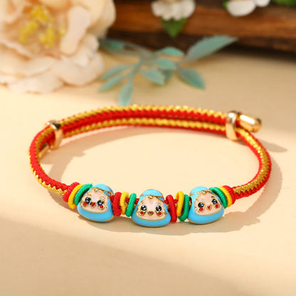 Buddha Steine ​​Bunte Seil Zongzi Muster Glück Handgemachte Kind Erwachsene Armband