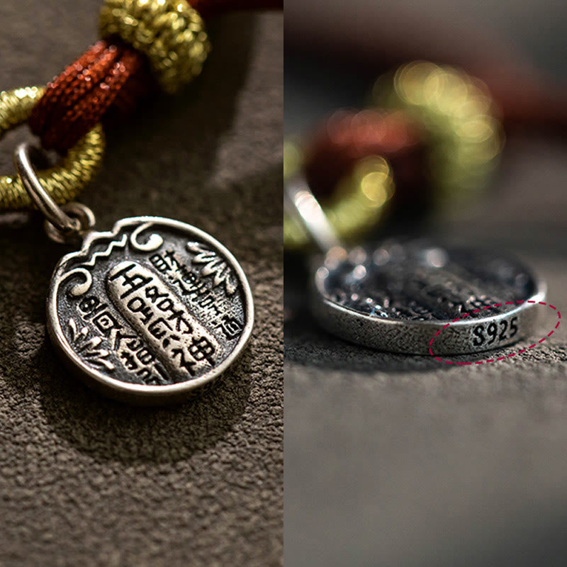 Pulsera trenzada de plata de ley 925 con cinco direcciones, dioses de la riqueza y la protección de la suerte, hecha a mano con piedras de Buda 