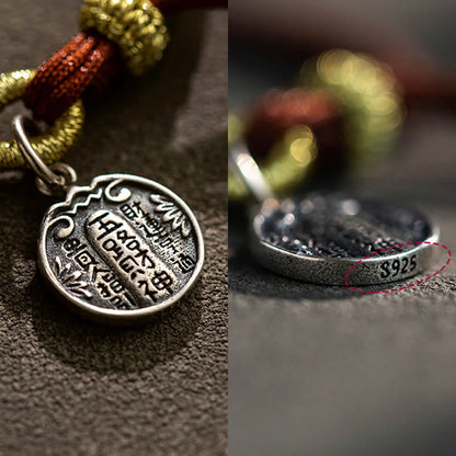 Pulsera trenzada de plata de ley 925 con cinco direcciones, dioses de la riqueza y la protección de la suerte, hecha a mano con piedras de Buda 