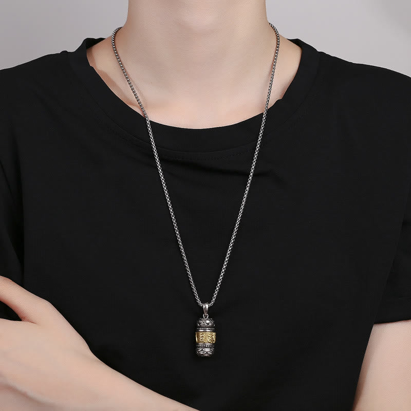 Collar con colgante de cuerda de cuero con cadena de sabiduría y pureza tallada con piedras de Buda del Tíbet Om Mani Padme Hum