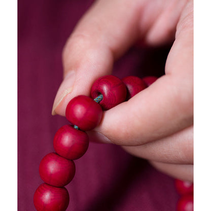 Mala de muñeca de madera de Abelia Biflora con piedras de Buda que aleja los malos espíritus