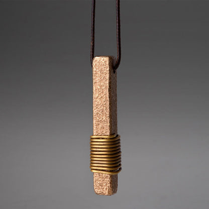 Colgante de cobre con diseño texturizado vintage de piedras de Buda para la riqueza