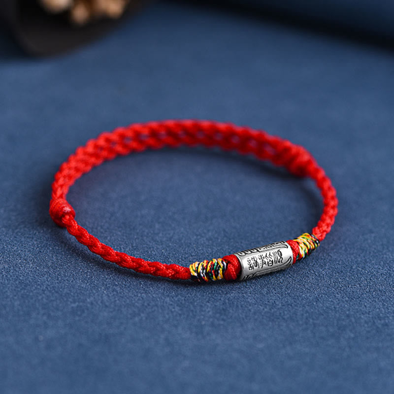 Pulsera tobillera de protección y fuerza con diseño "Todo va bien" de Buddha Stones, hecha a mano en plata de ley 925. 