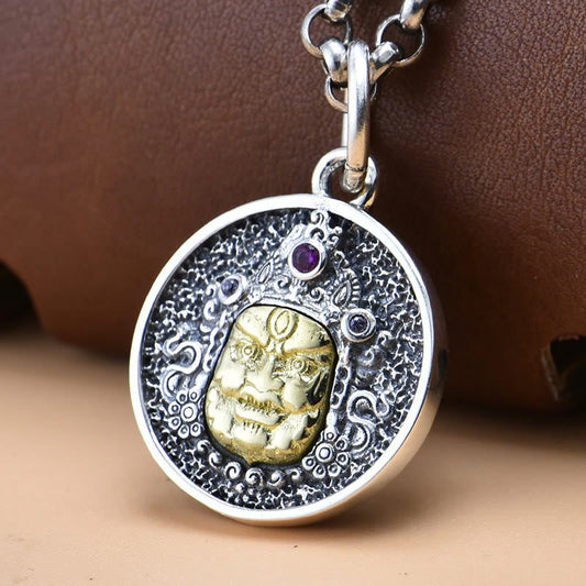 Colgante de collar espiritual Dorje Vajra con piedras de Buda en plata de ley 925, Zakiram, diosa de la riqueza