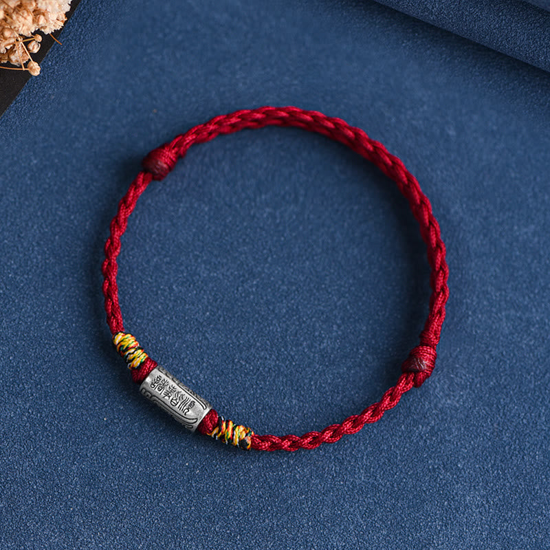 Pulsera tobillera de protección y fuerza con diseño "Todo va bien" de Buddha Stones, hecha a mano en plata de ley 925. 