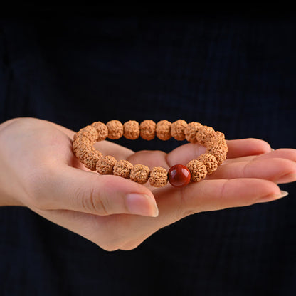 Buddha-Steine ​​Tibet Rudraksha Bodhi Samen Reichtum Glücksbringer Armband