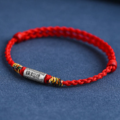 Pulsera tobillera de protección y fuerza con diseño "Todo va bien" de Buddha Stones, hecha a mano en plata de ley 925. 