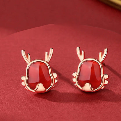Buddha Stones 925 Sterling Silver Year of the Dragon Natural Red Agate Dragon Attract Fortune Fu Character Strength Bracelet Necklace Pendant Earrings