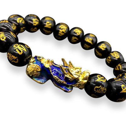 Feng Shui Black Obsidian Pixiu Wealth Bracelet